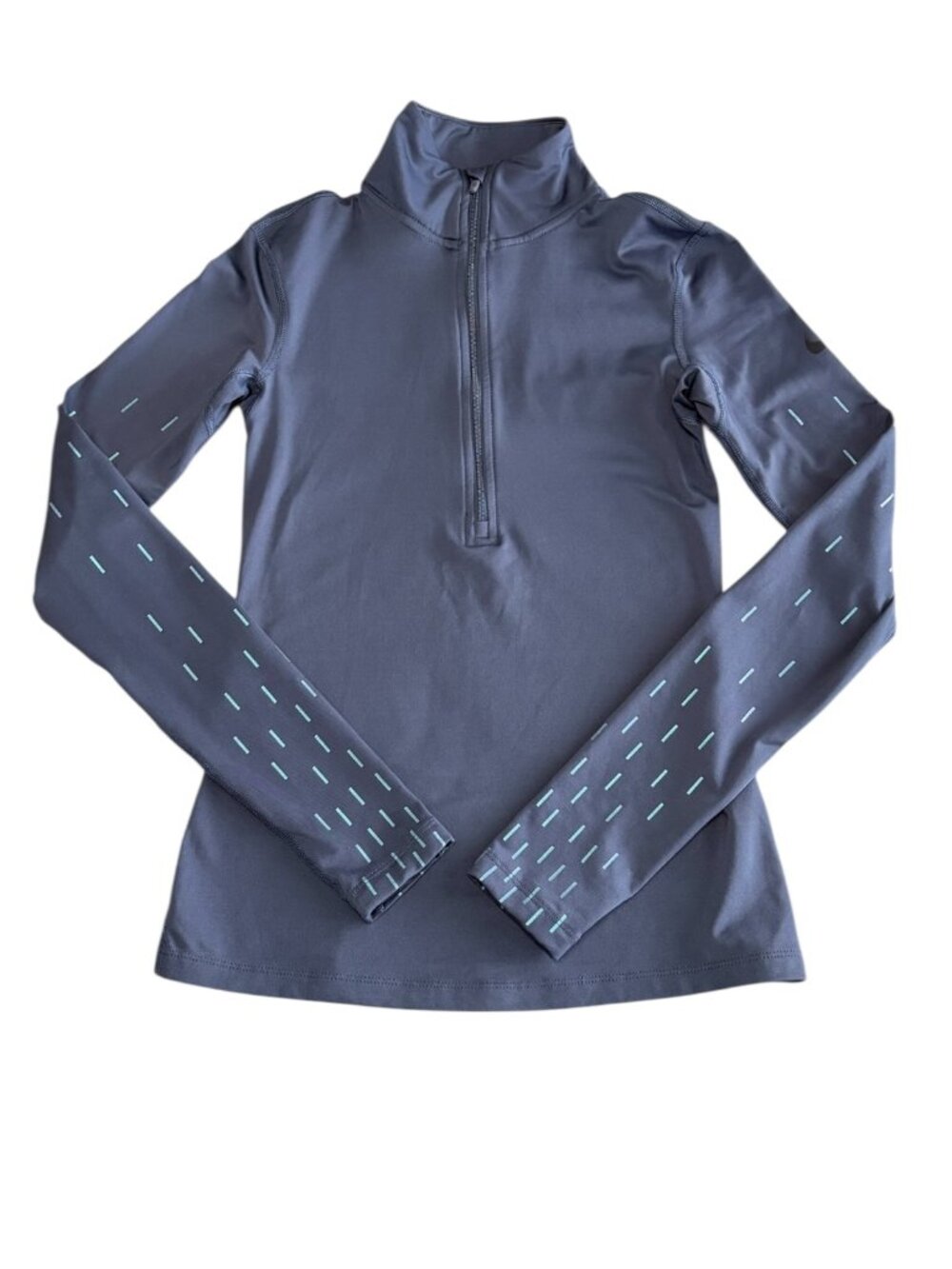 Nike Pro DRI-fit 1/4 Zip Blue Long Sleeved Shirt Activewear Pullover Womens XS